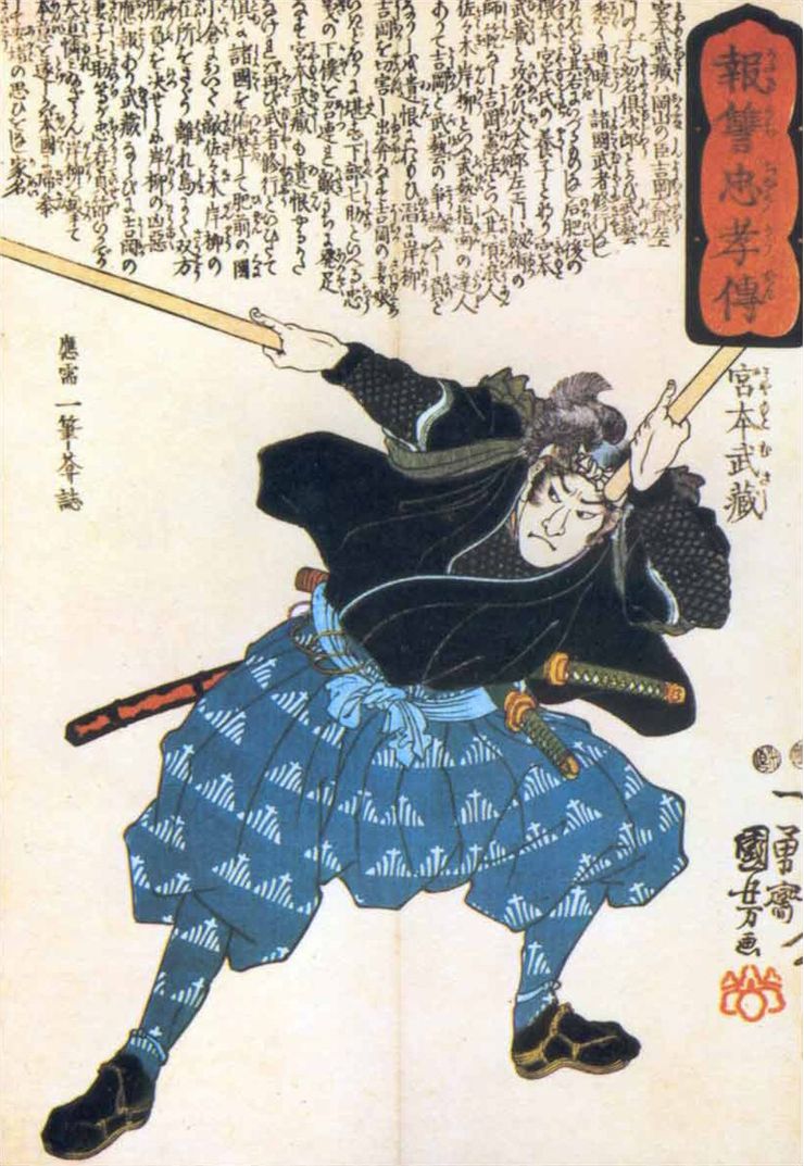Picture Of Miyamoto Musashi With Swords
